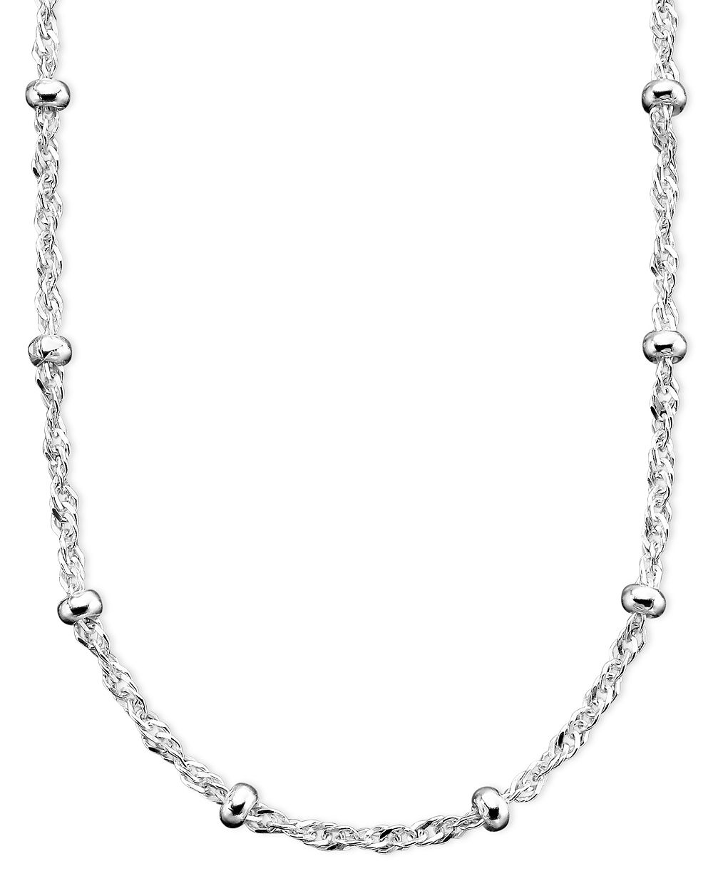 Giani Bernini серебряное ожерелье 18" Small Bead Singapore Chain