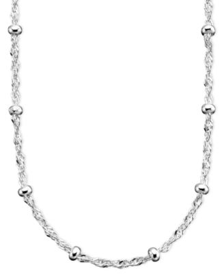 Giani Bernini серебряное ожерелье 18" Small Bead Singapore Chain