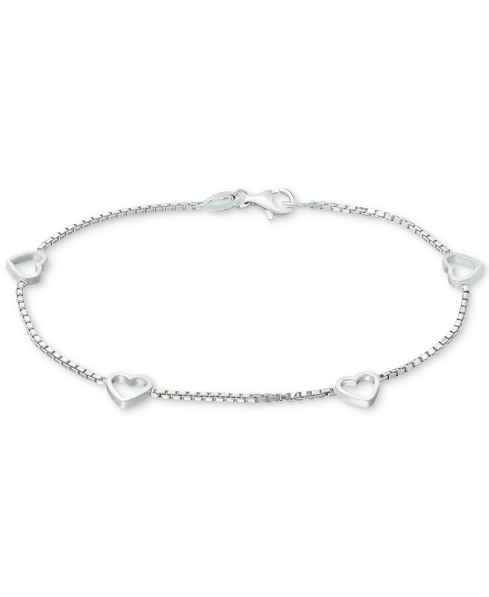 Giani Bernini Sterling Silver Bracelet, Open Heart Chain