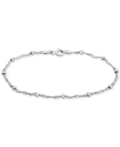 Браслет Giani Bernini Sterling Silver, 7-1/4" Singapore Small Beaded Chain