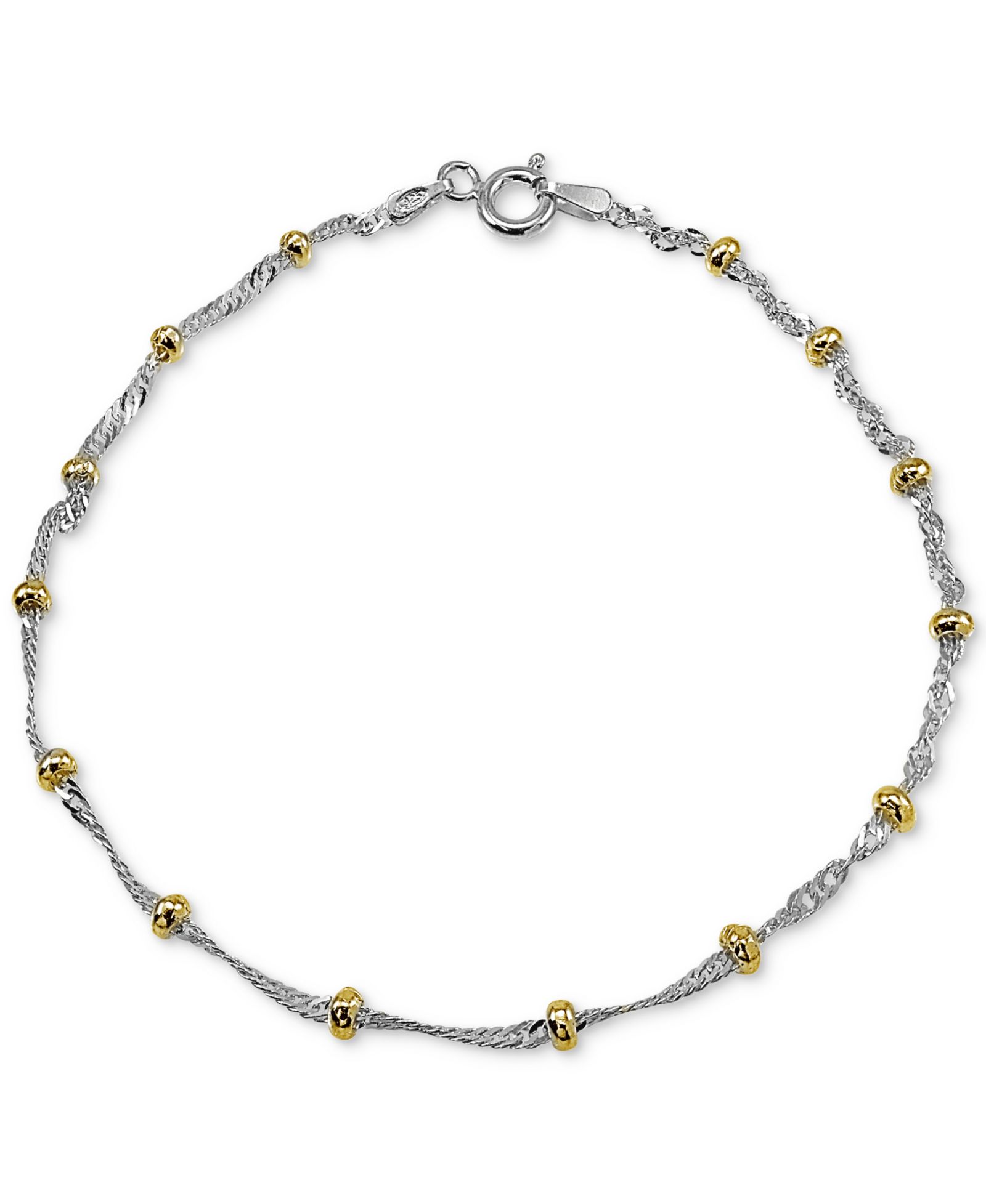 Giani Bernini браслет Singapore Chain из стерлингового серебра и 18k Gold-Plate