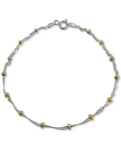 Giani Bernini браслет Singapore Chain из стерлингового серебра и 18k Gold-Plate