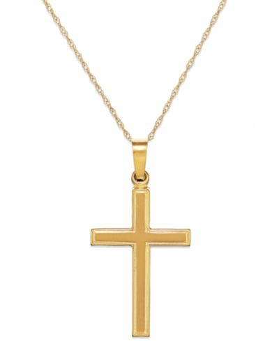 Подвеска-крестик 18" в 14k yellow gold