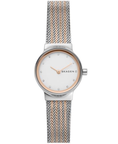 Женские часы Skagen Freja Two-Tone Stainless Steel Mesh Bracelet 26mm