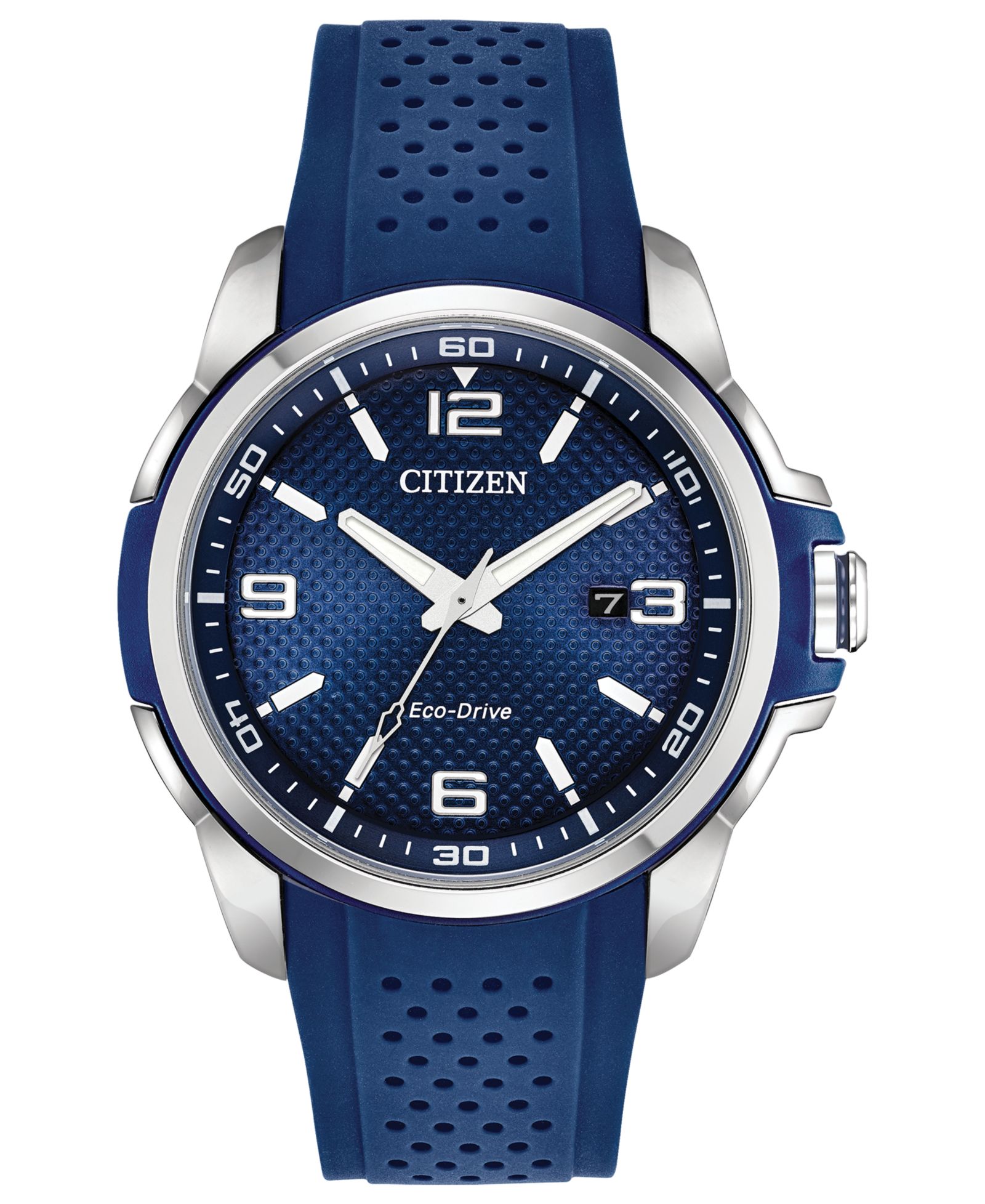 Мужские часы Citizen Drive From Citizen Eco-Drive Blue Polyurethane Strap 45mm