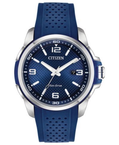 Мужские часы Citizen Drive From Citizen Eco-Drive Blue Polyurethane Strap 45mm