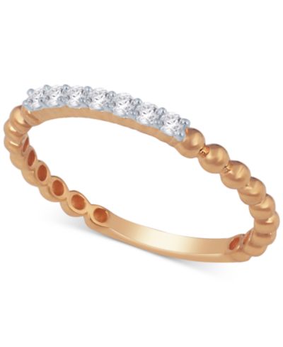 Кольцо с бриллиантами Diamond Stackable Beaded Band (1/8 ct. t.w.)