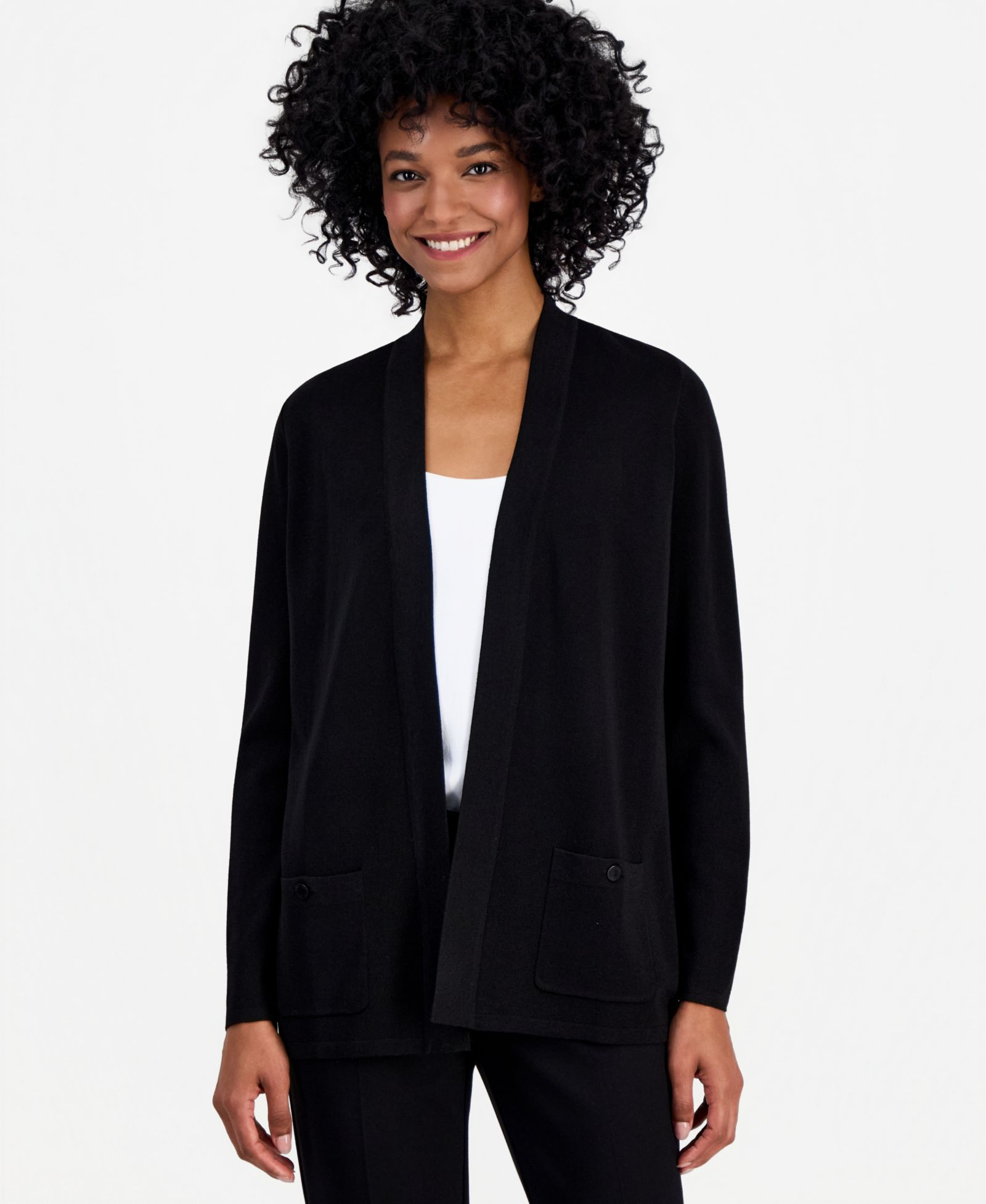 Anne Klein Женский кардиган Malibu Open-Front Fine Rib