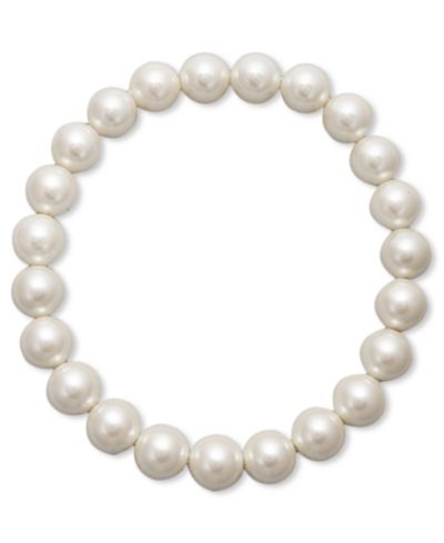 Браслет Charter Club Silver-Tone Imitation Pearl (8mm)
