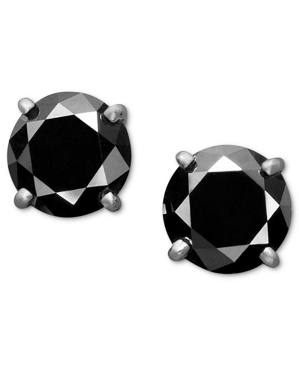 Серьги-гвоздики Black Diamond 14k White или Yellow Gold 2 ct. t.w.