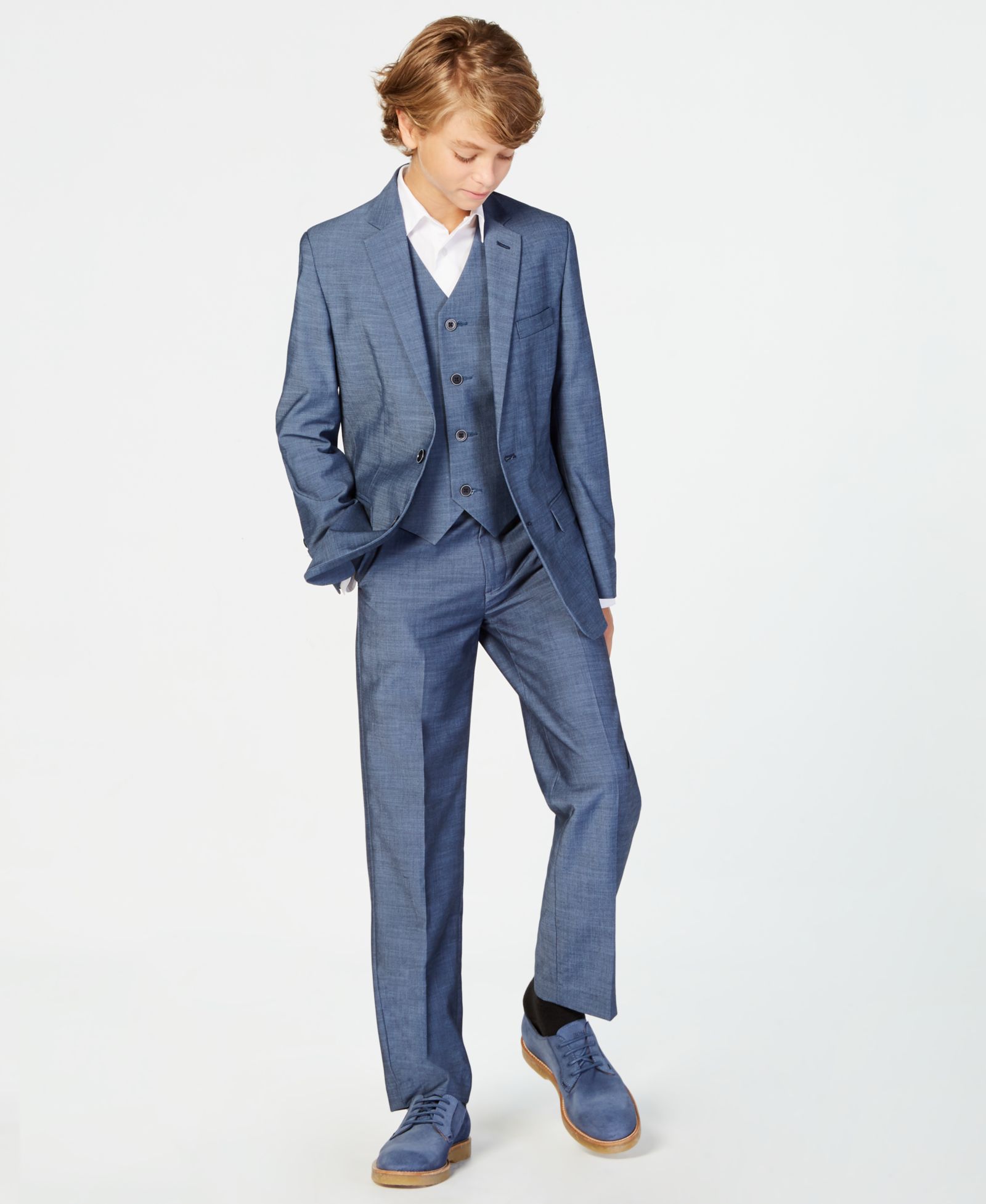 Calvin Klein Big Boys Slim-Fit Plain-Weave Suit Jacket
