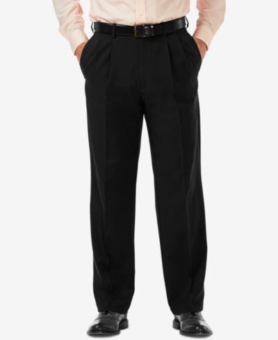Мужские брюки Haggar Men's Cool 18 PRO Classic-Fit Expandable Waist Pleated Stretch