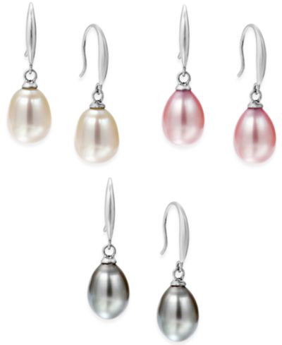 Набор сережек из культивированного речного жемчуга в Sterling Silver (7-1/2mm)
