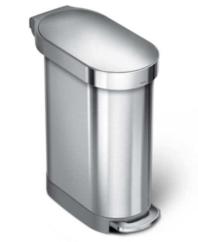 Мусорное ведро Simplehuman 45 Liter Slim с карманом для пакета