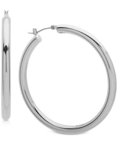 DKNY 2" Thick Hoop Earrings