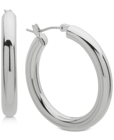 Серьги-кольца DKNY, 1 1/5" толщиной