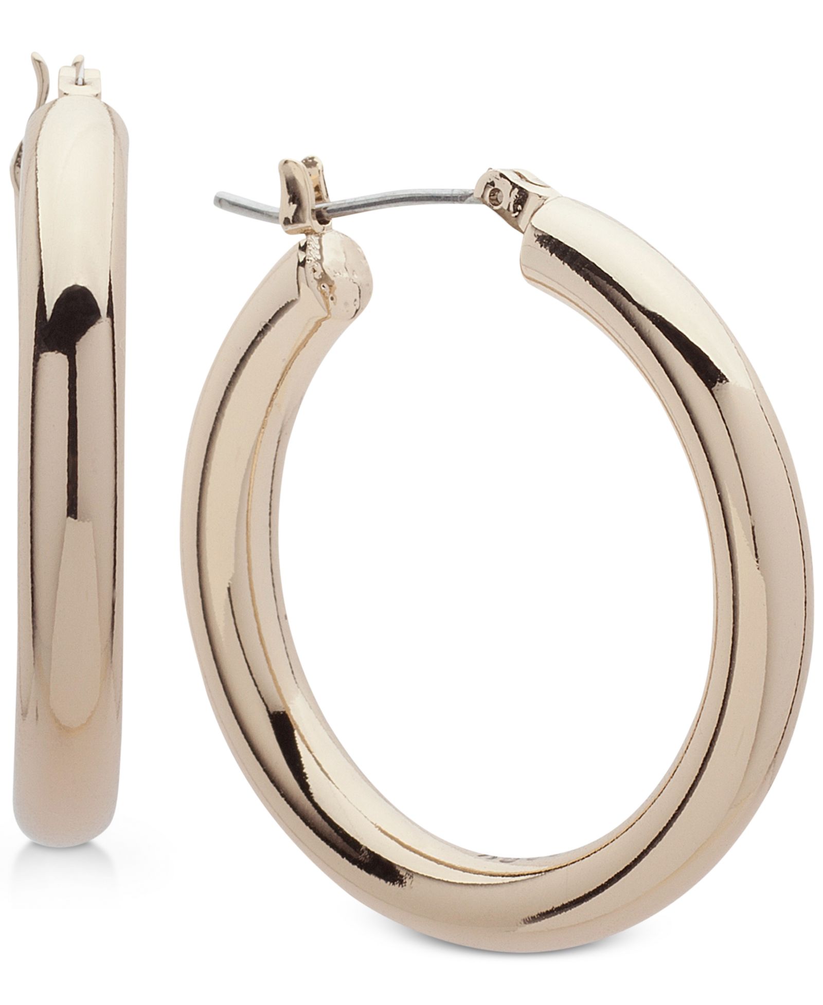 DKNY 1 1/5" Thick Hoop Earrings