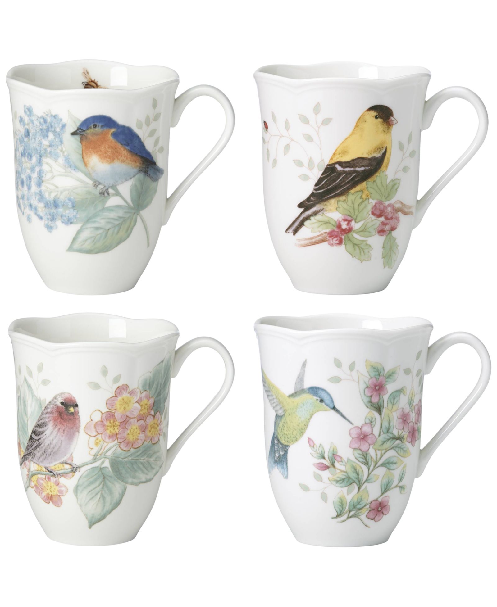 Lenox Набор из 4 кружек Butterfly Meadow Assorted Bird Flutter