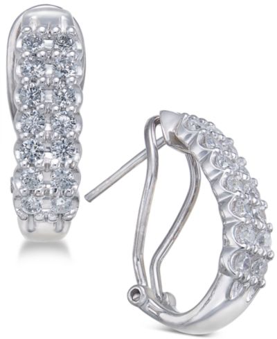 Diamond Hoop Earrings (1 ct. t.w.) in 10k White or Yellow Gold
