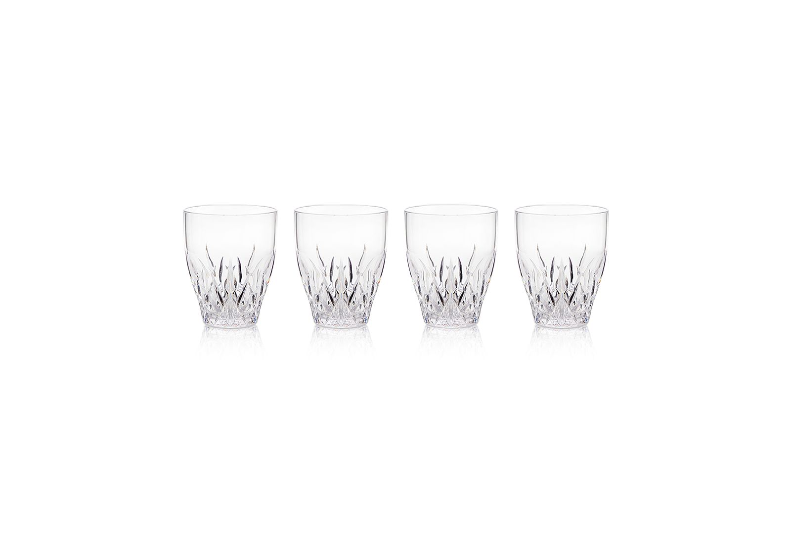 Q Squared Aurora Clear Stemless Wine Glasses, Set of 4