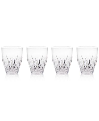 Q Squared Aurora Clear Stemless Wine Glasses, Set of 4