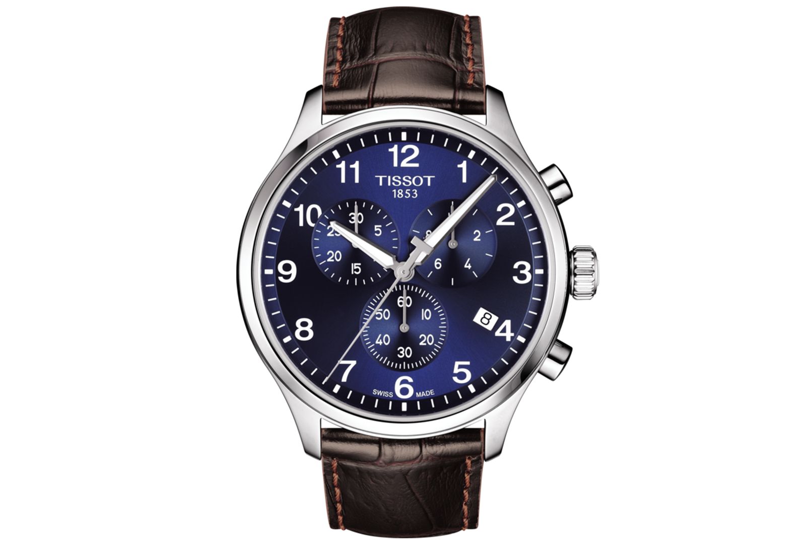 Tissot Men's Swiss Chronograph Chrono XL Classic T-Sport Brown Leather Strap Watch 45mm