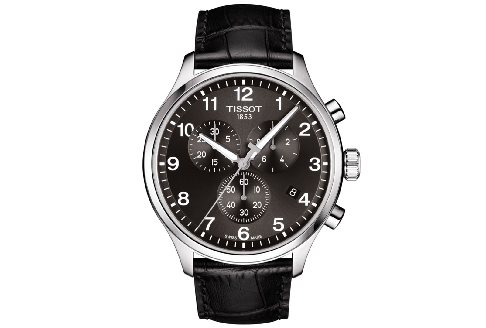 Часы Tissot Men's Swiss Chronograph Chrono XL Classic T-Sport Black Leather Strap 45mm