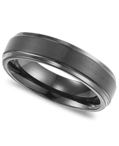 Мужское кольцо Triton Black Tungsten Carbide Comfort Fit Wedding Band (6mm)
