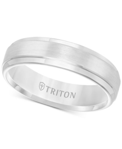 Triton мужское кольцо из карбида вольфрама, White Tungsten Carbide, 6mm