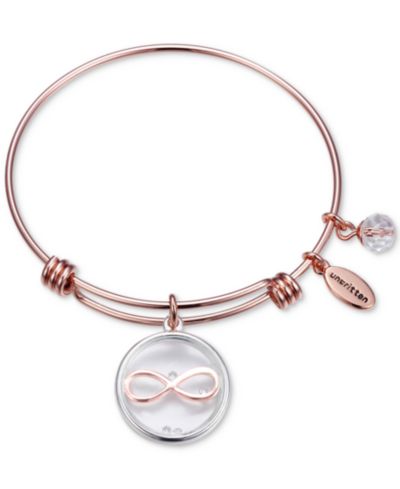 Браслет Unwritten Infinity Glass Shaker Charm Adjustable Rose Gold-Tone Stainless Steel