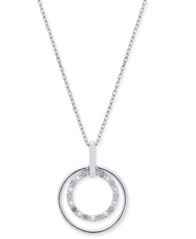 Подвеска Diamond Double Circle 18" в стерлинговом серебре