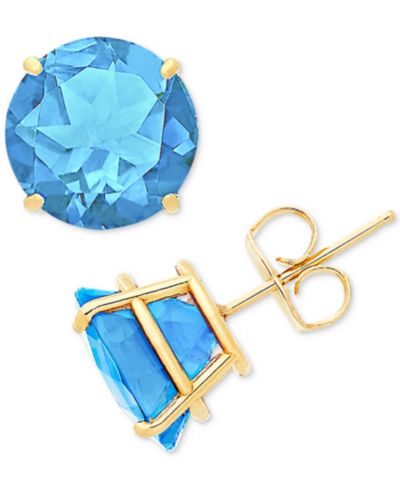 Серьги-гвоздики с голубым топазом (6-3/4 ct. t.w.) в 14k Gold