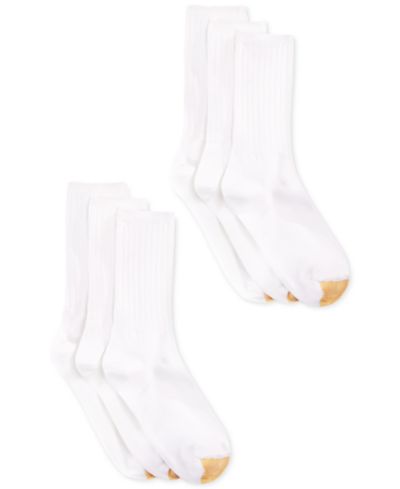 Gold Toe Женский 6-Pack Casual Ribbed Crew Socks