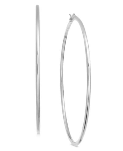 Серьги-кольца And Now This Silver Plate или Gold Plate Wire Tube Extra Large