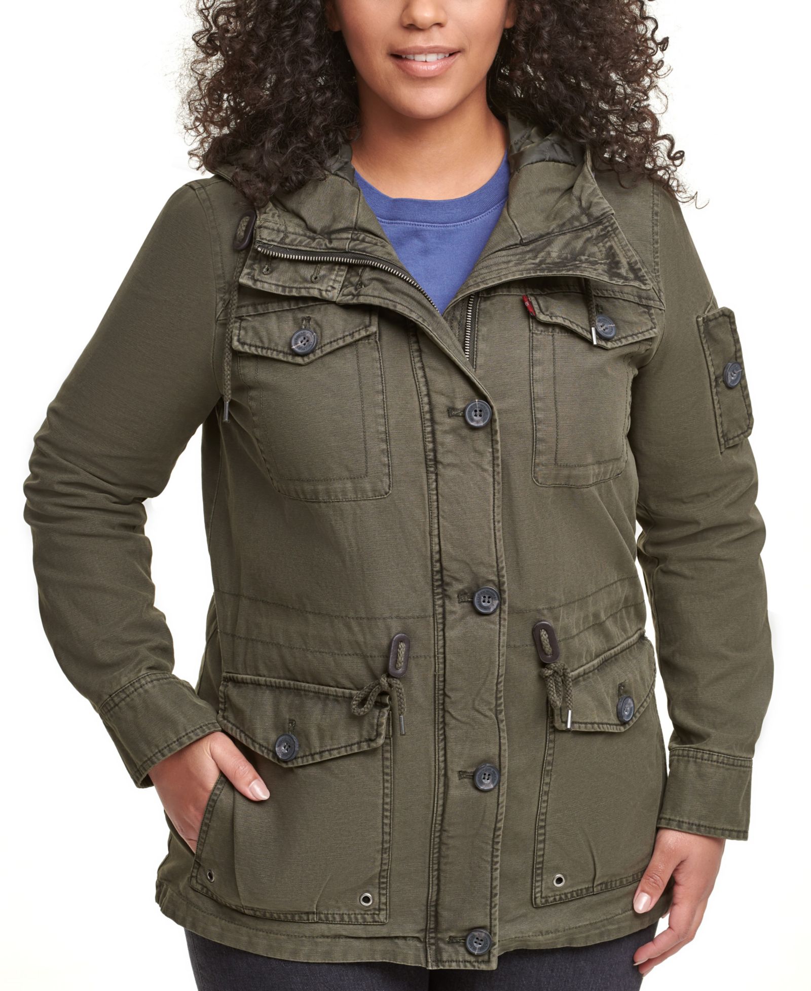 Levi's Plus Size куртка-милитари с капюшоном