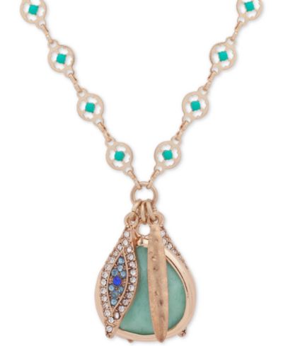 Подвеска lonna & lilly Gold-Tone Stone & Evil Eye Charm, 32" + 3" extender