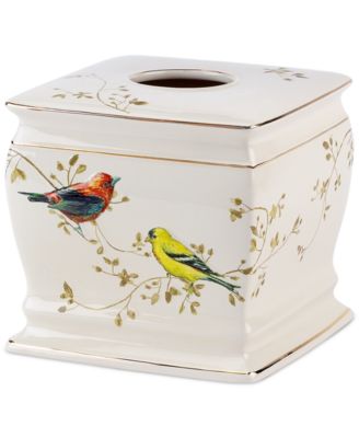 Avanti Gilded Birds керамическая крышка для салфеток с золотым акцентом