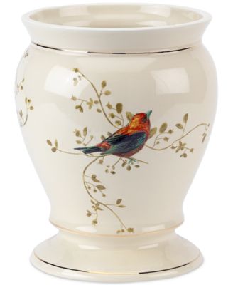 Керамиковая корзина для мусора Avanti Gilded Birds Gold-Accent