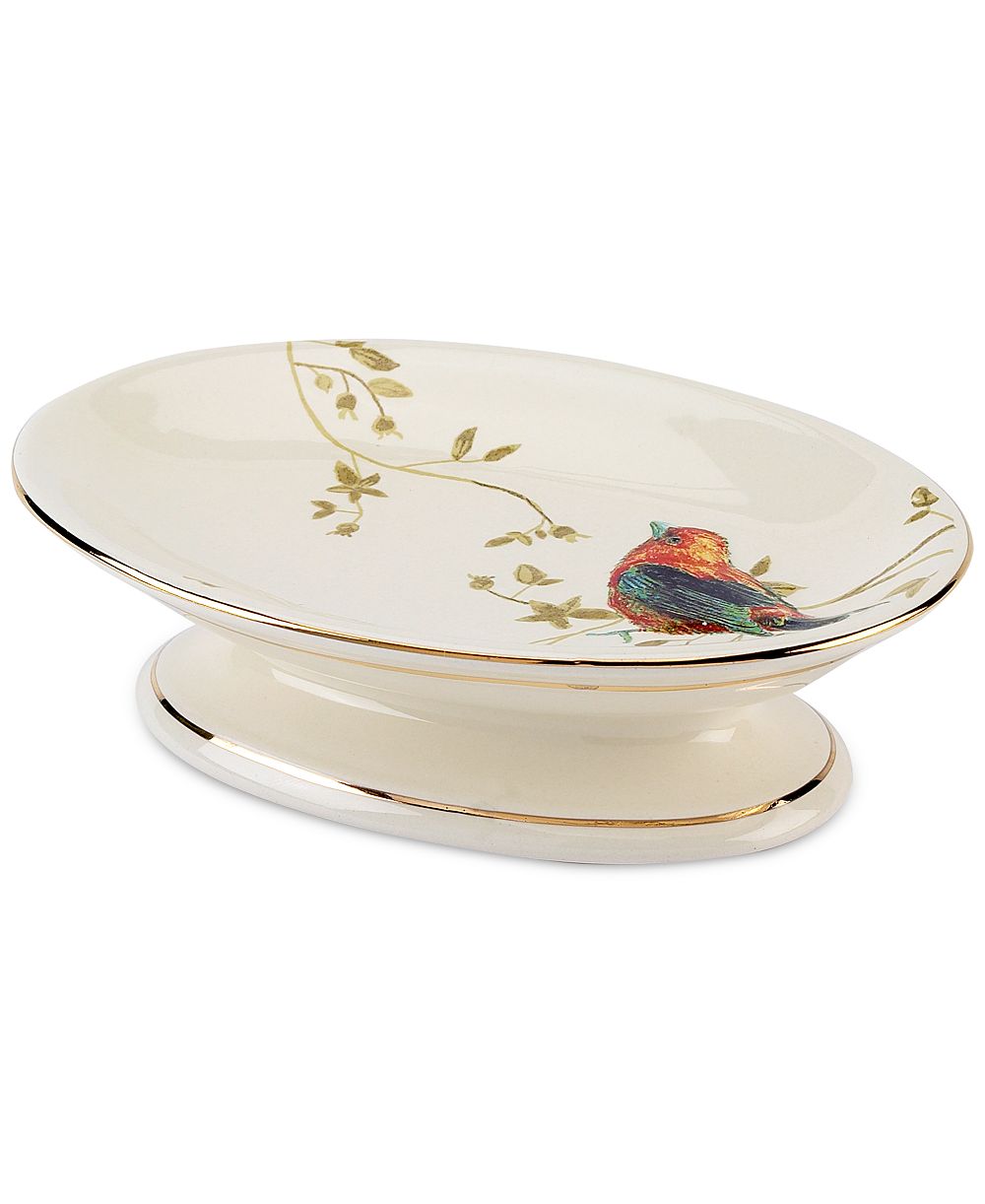 Керамическая мыльница Avanti Gilded Birds Gold-Accent