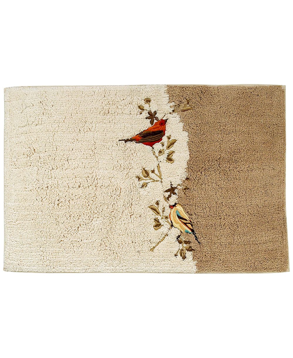 Хлопковый коврик для ванной Avanti Gilded Birds с декором, 20" x 30"