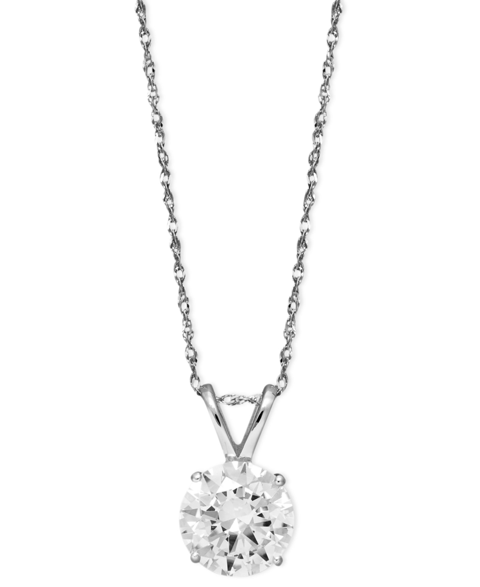 Ожерелье Arabella 14k White Gold с кулоном Cubic Zirconia Round