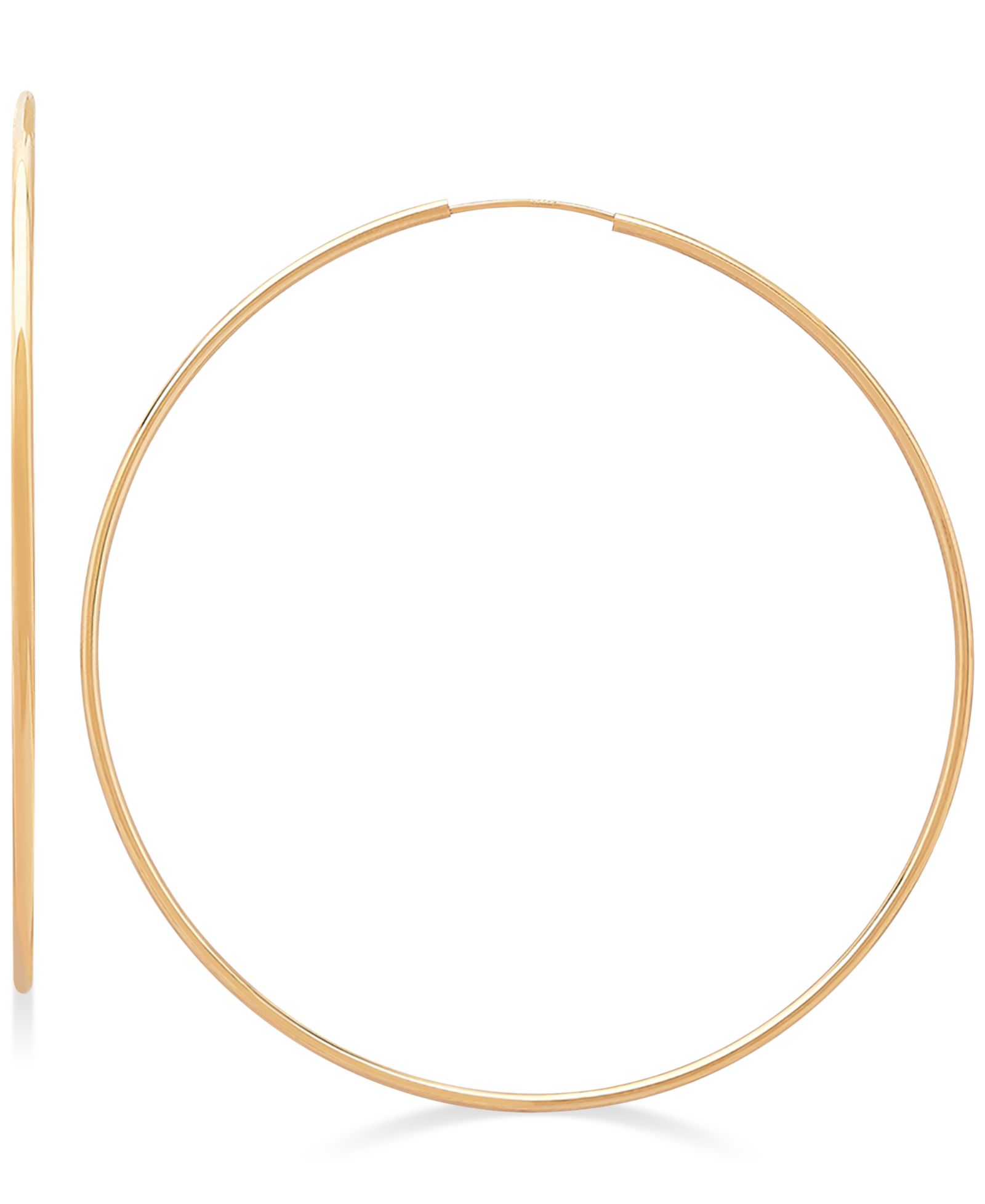Macy's серьги-кольца Polished Continuous 14k Gold (2-3/8")