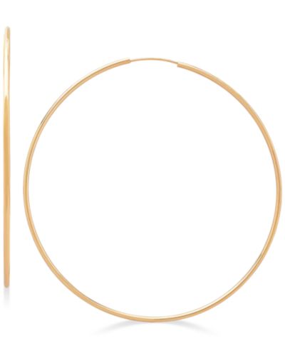Macy's серьги-кольца Polished Continuous 14k Gold (2-3/8")