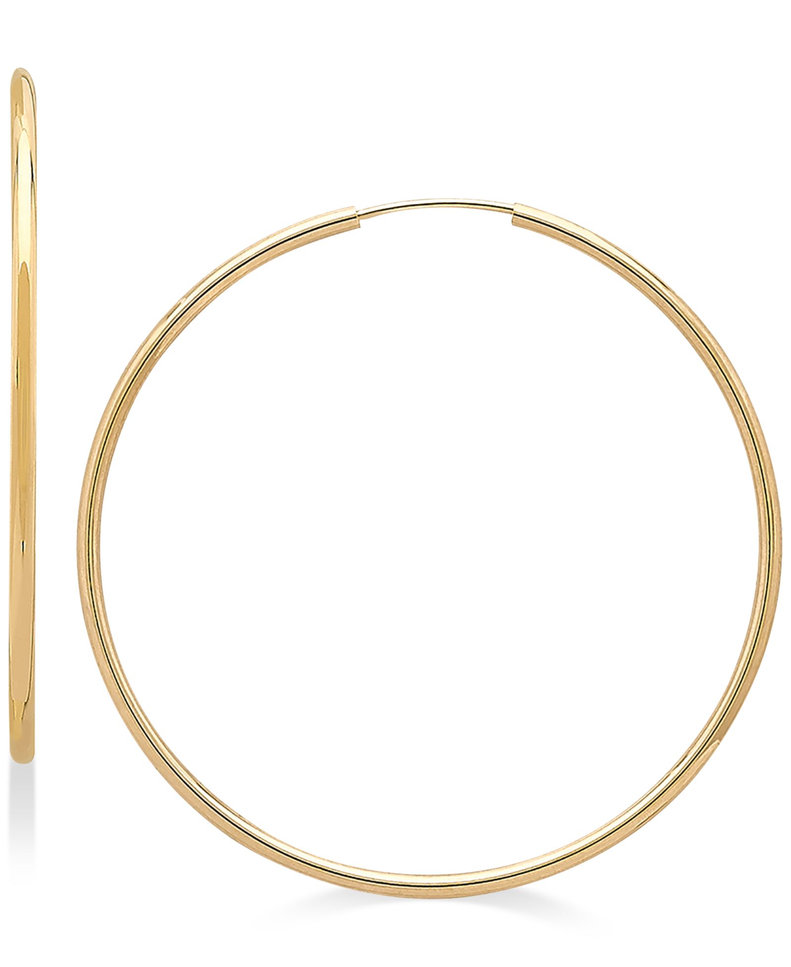 Серьги-кольца Polished Continuous в 14k Gold