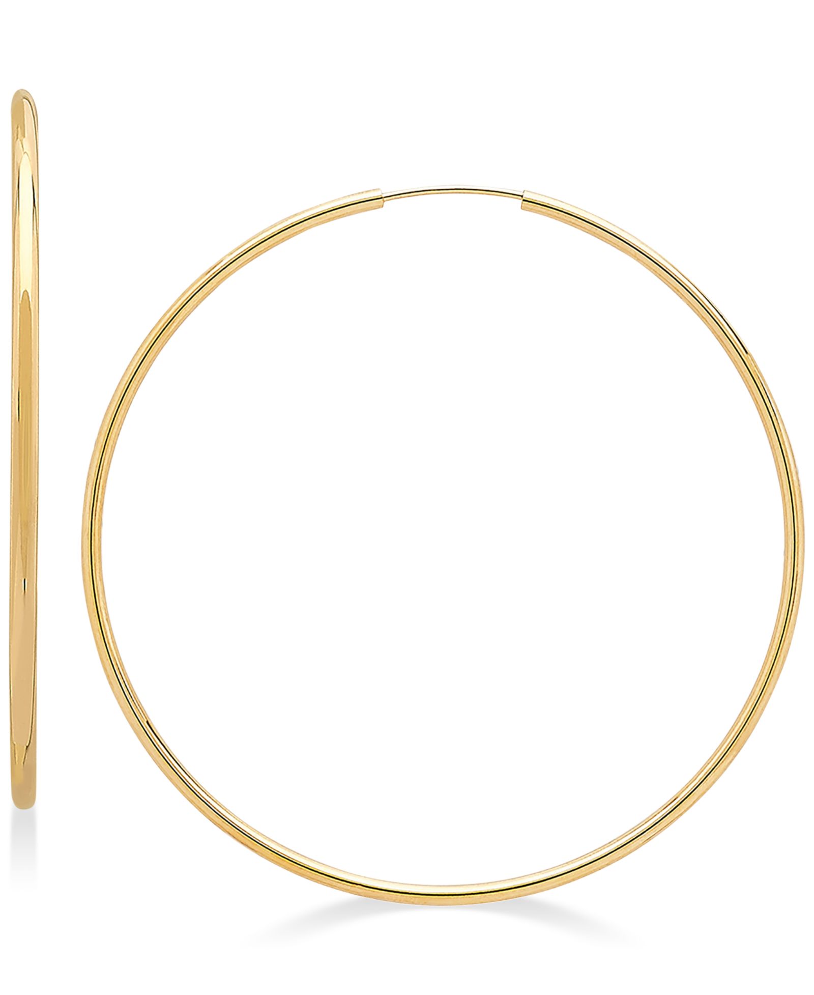 Серьги-кольца Polished Continuous в золоте 14k