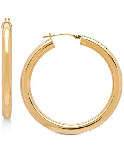 Серьги-кольца Polished Hoop из 14k Gold, 1 1/2 inch