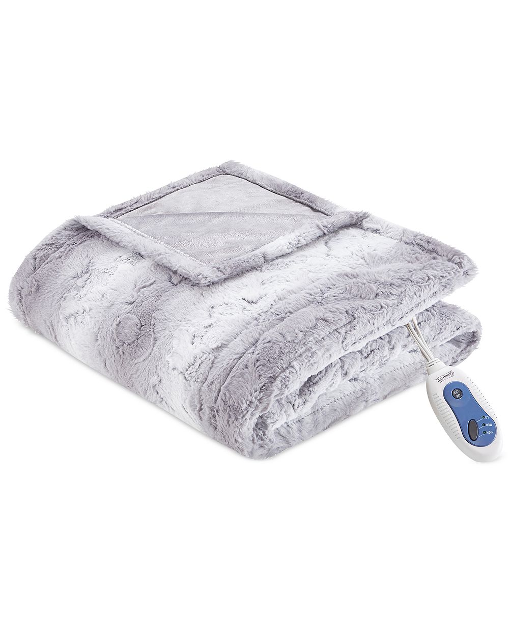 Beautyrest Zuri Oversized Faux Fur Heated Throw