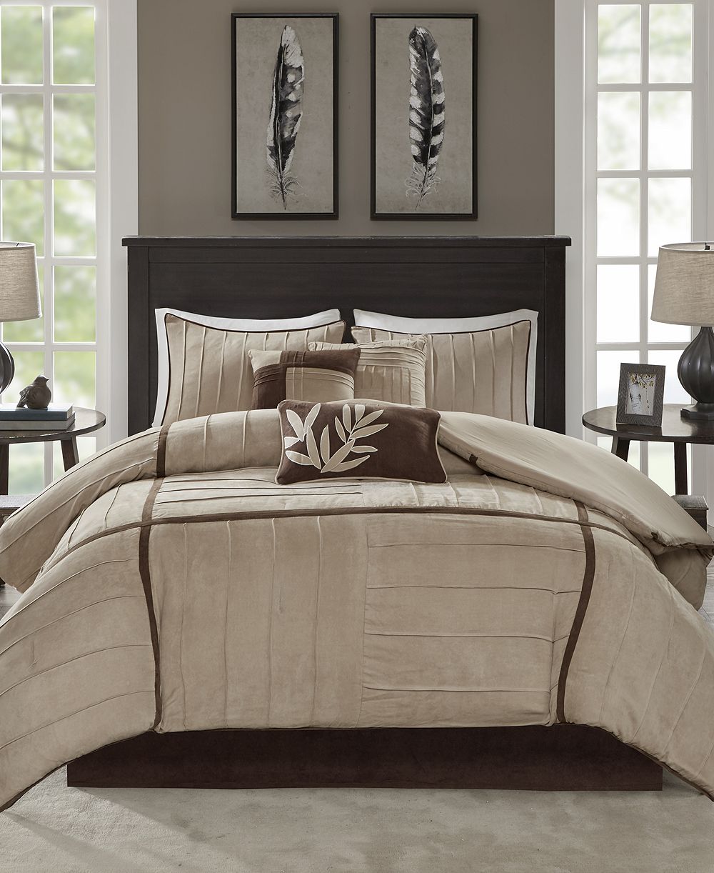 Комплект из 7 предметов Madison Park Dune Faux-Suede, California King
