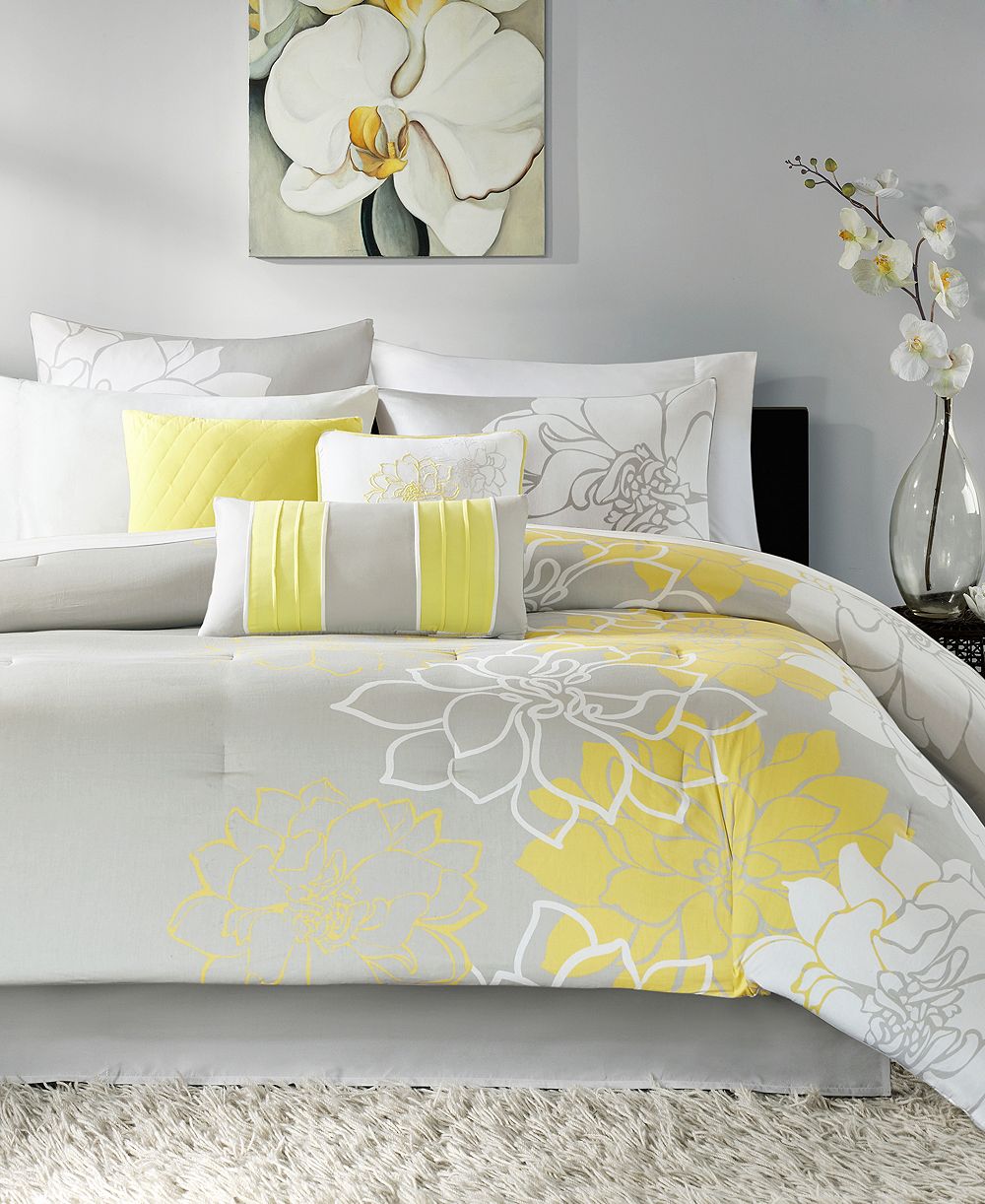 Madison Park Lola Floral Print 7-Pc. Comforter Set, Queen