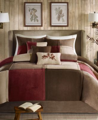 Madison Park Jackson Blocks Faux-Suede 7-Pc. Comforter Set, King